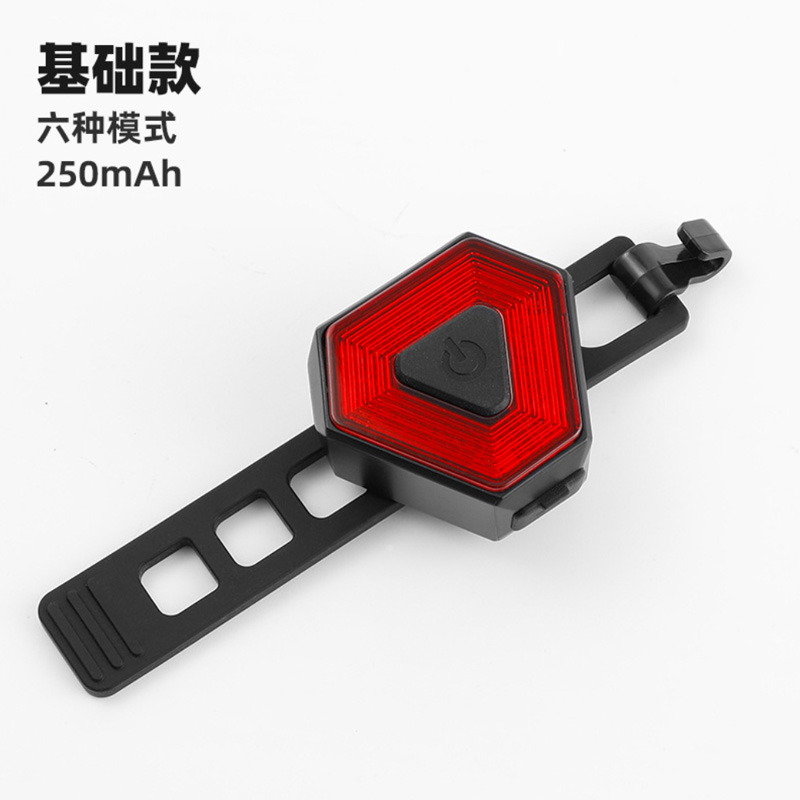 3121 hexágono luz trasera bicicleta luz trasera USB recargable freno inteligente sensor luz trasera equipo de ciclismo bicicleta de montaña luz de advertencia details Picture
