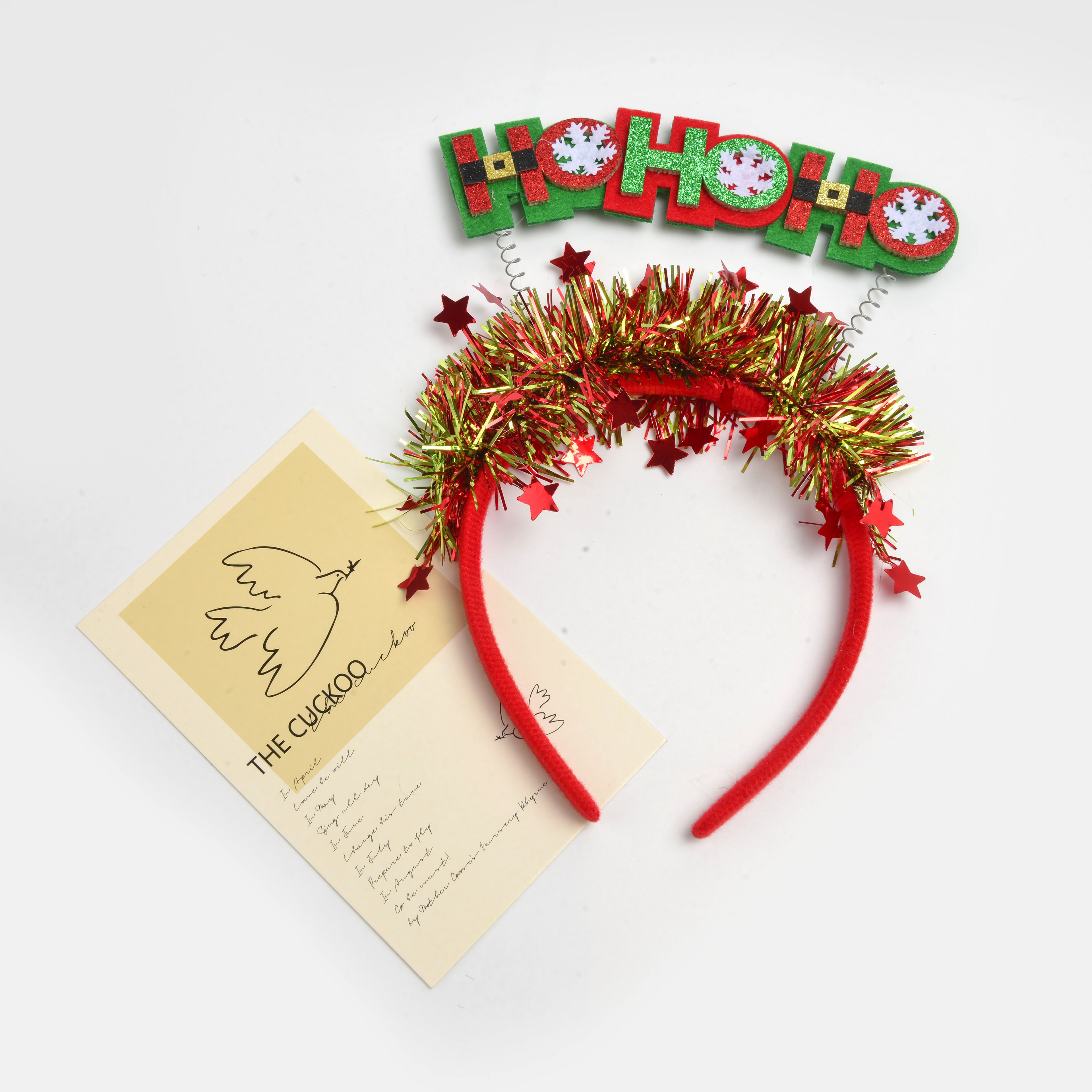 New creative red and green ribbon letter shape lovely children's decorative headband Christmas holiday party hair accessories wholesale Specification drawing