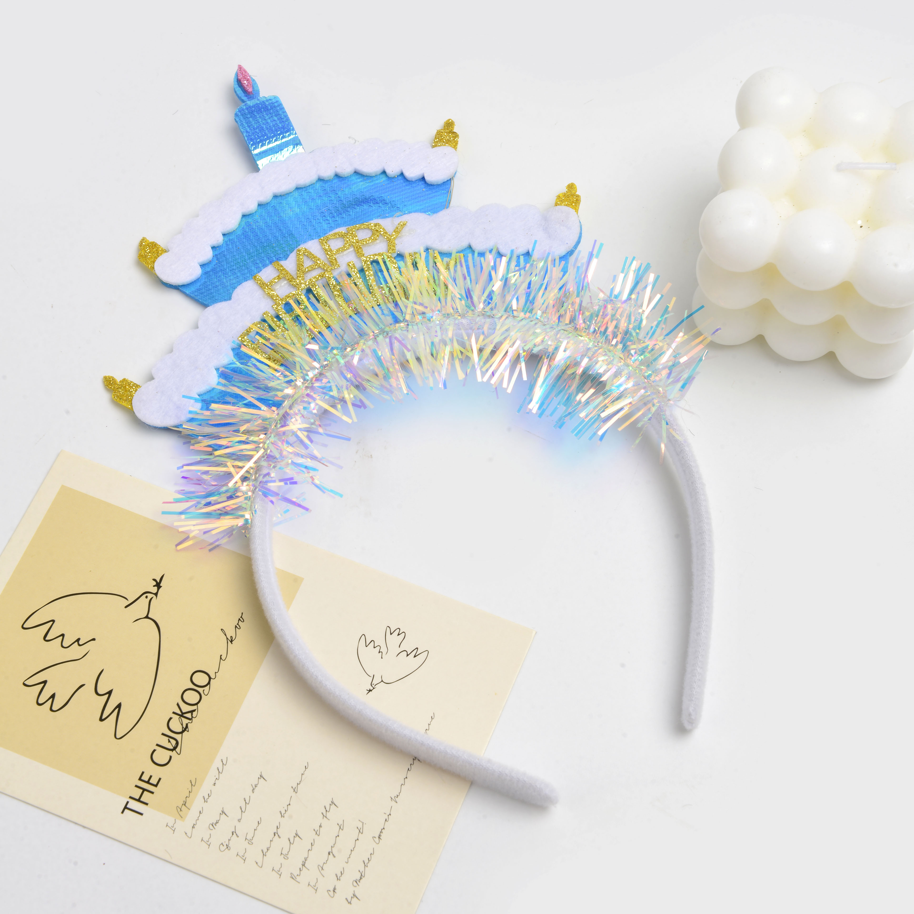 New creative red birthday cake shape lovely children decoration headband birthday party hair accessories wholesale full figure
