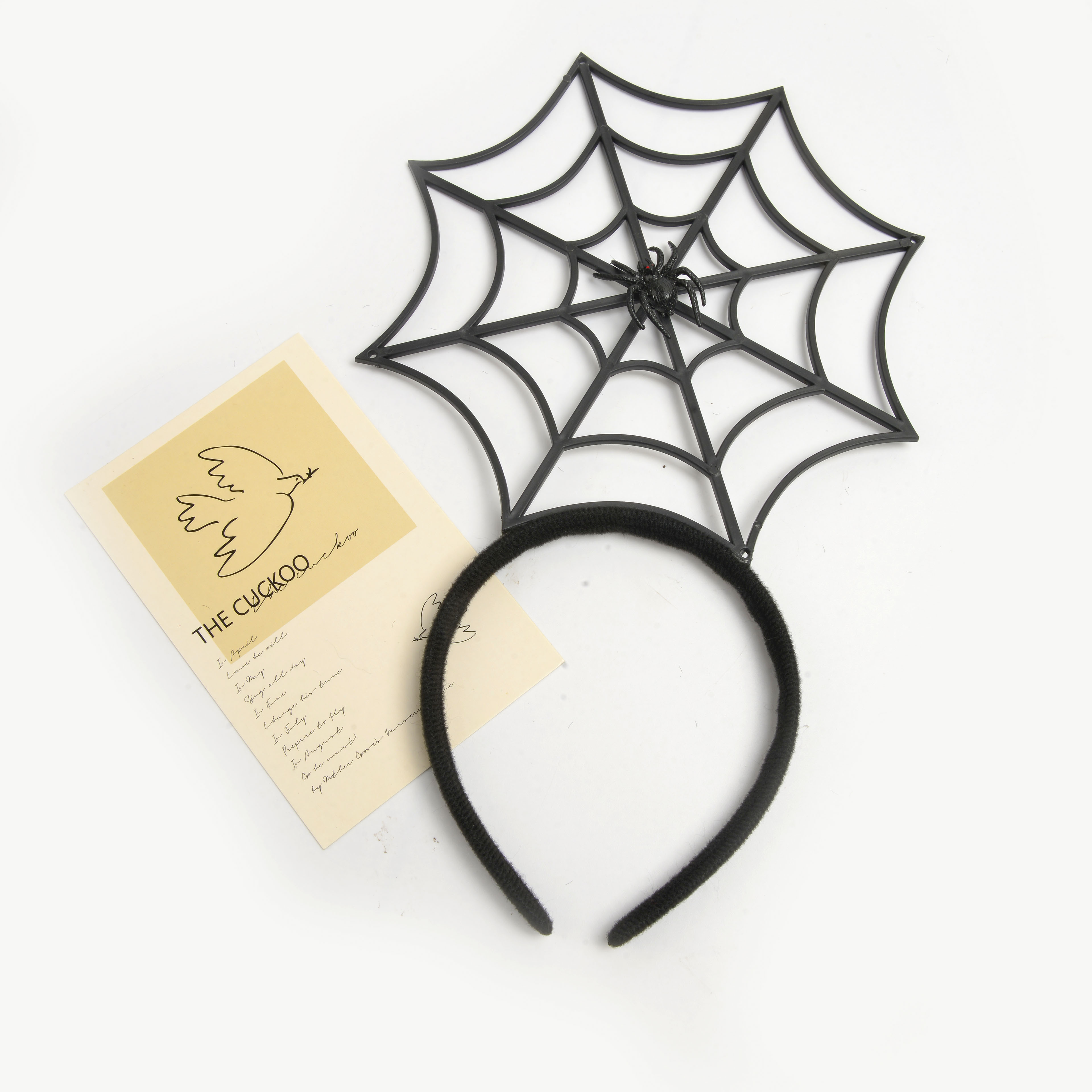 New creative black spider web shape cute children's decorative headband Halloween holiday party hair accessories wholesale Specification drawing
