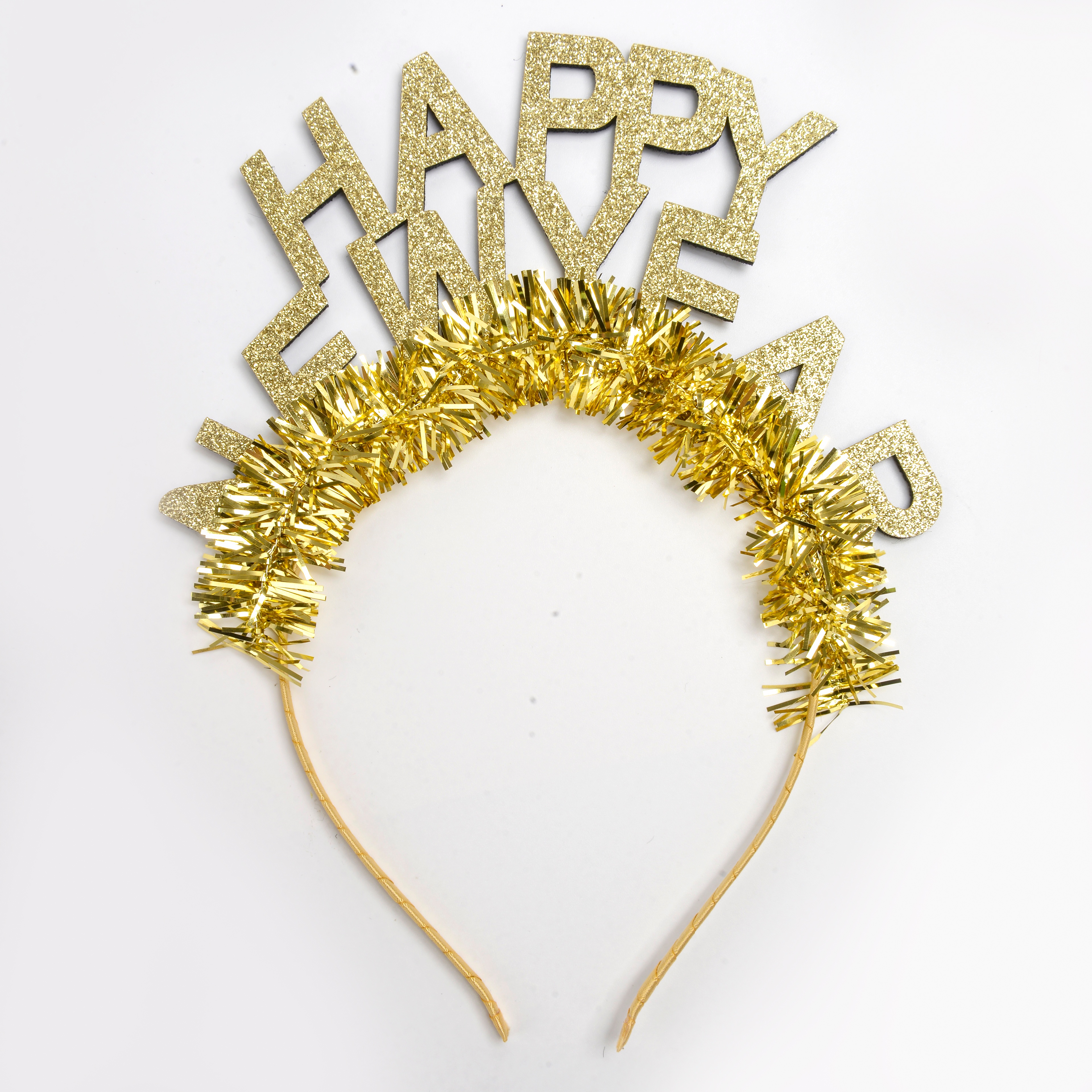 New creative golden Happy New Year letters lovely children's decorative headband holiday party hair accessories wholesale thumbnail