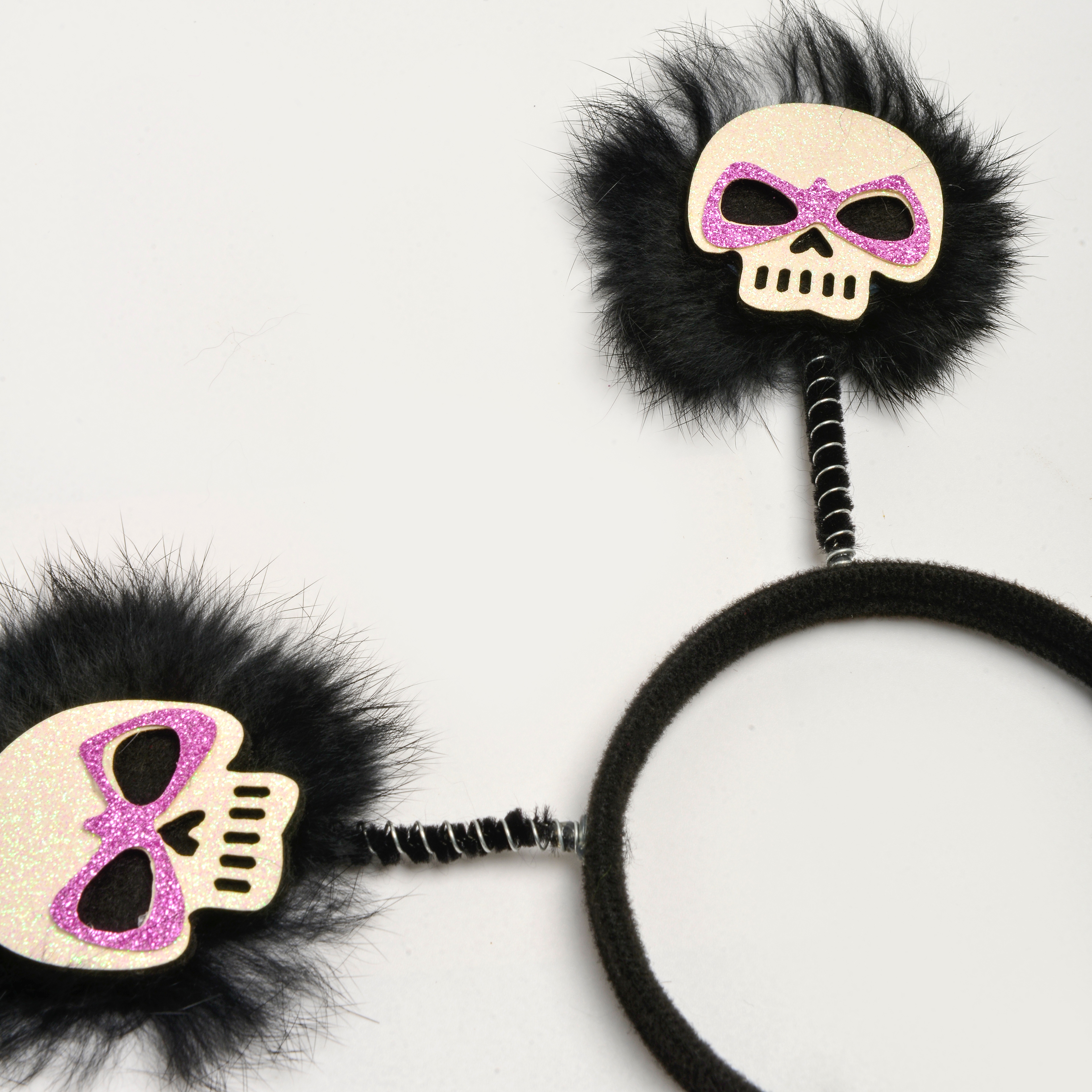 New creative black spring skull shape cute children's decorative headband holiday Halloween party hair accessories wholesale Item Picture