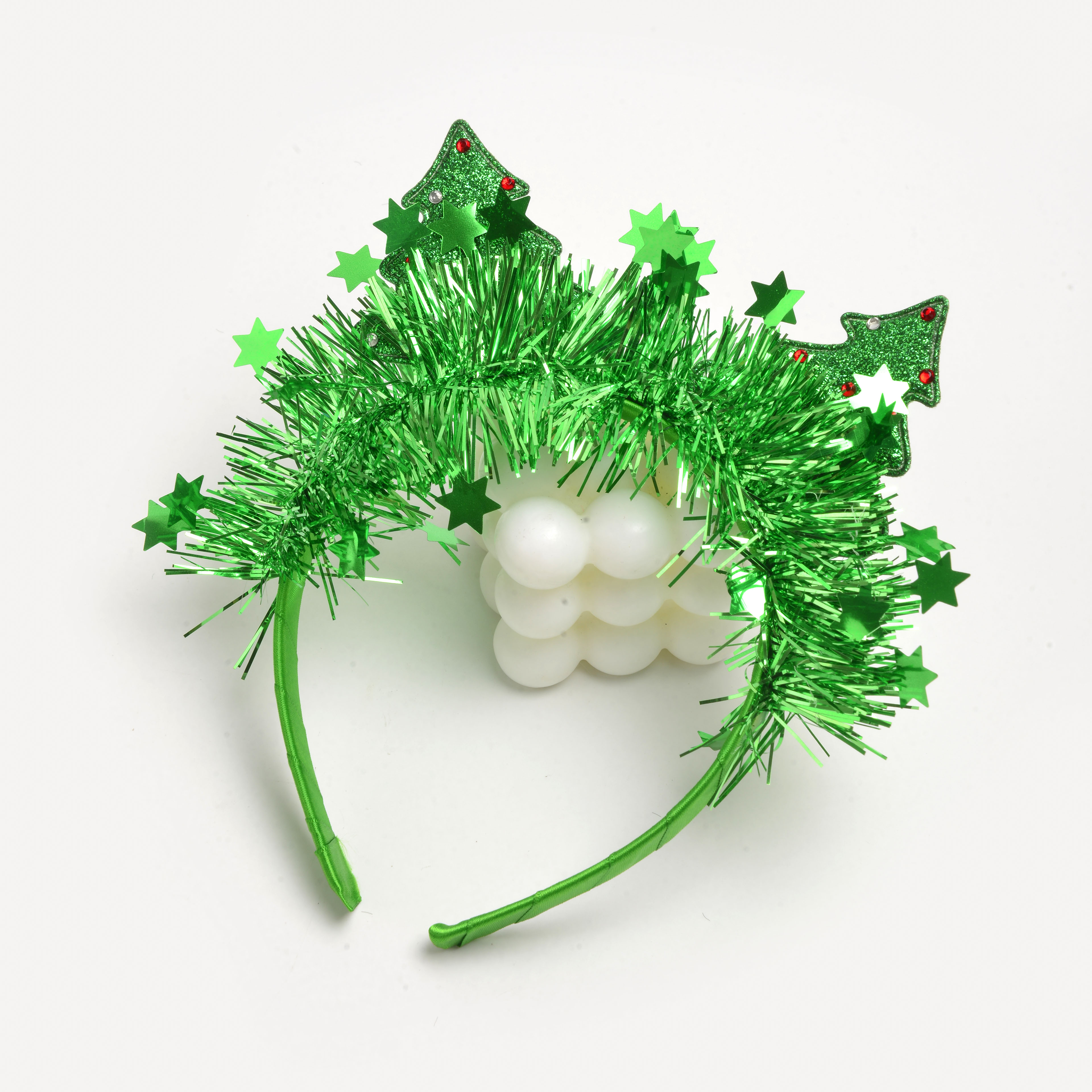 New creative red and green ribbon Christmas tree shape lovely children's decorative headband Christmas holiday party hair accessories wholesale Application Scenario