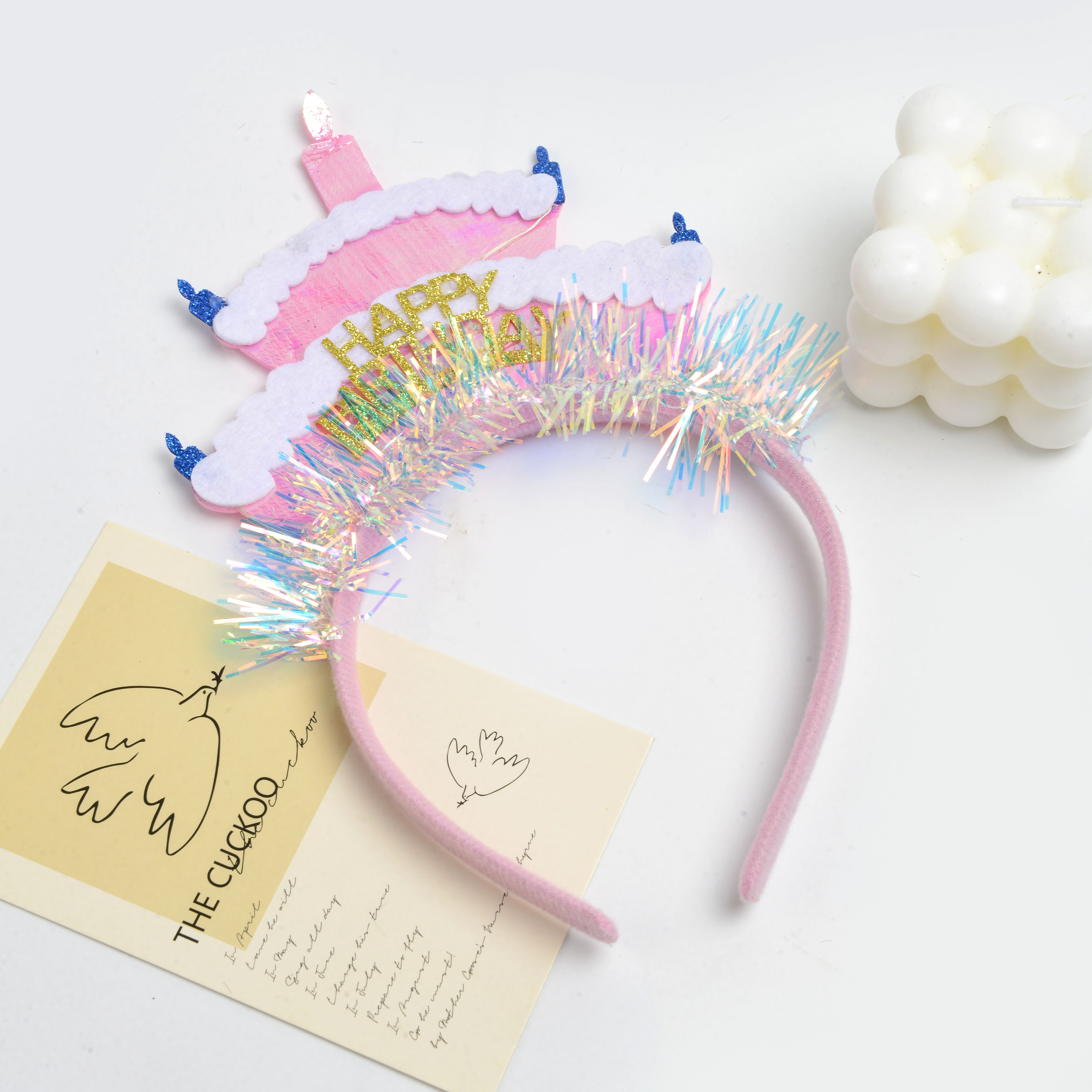 New creative red birthday cake shape lovely children decoration headband birthday party hair accessories wholesale details Picture