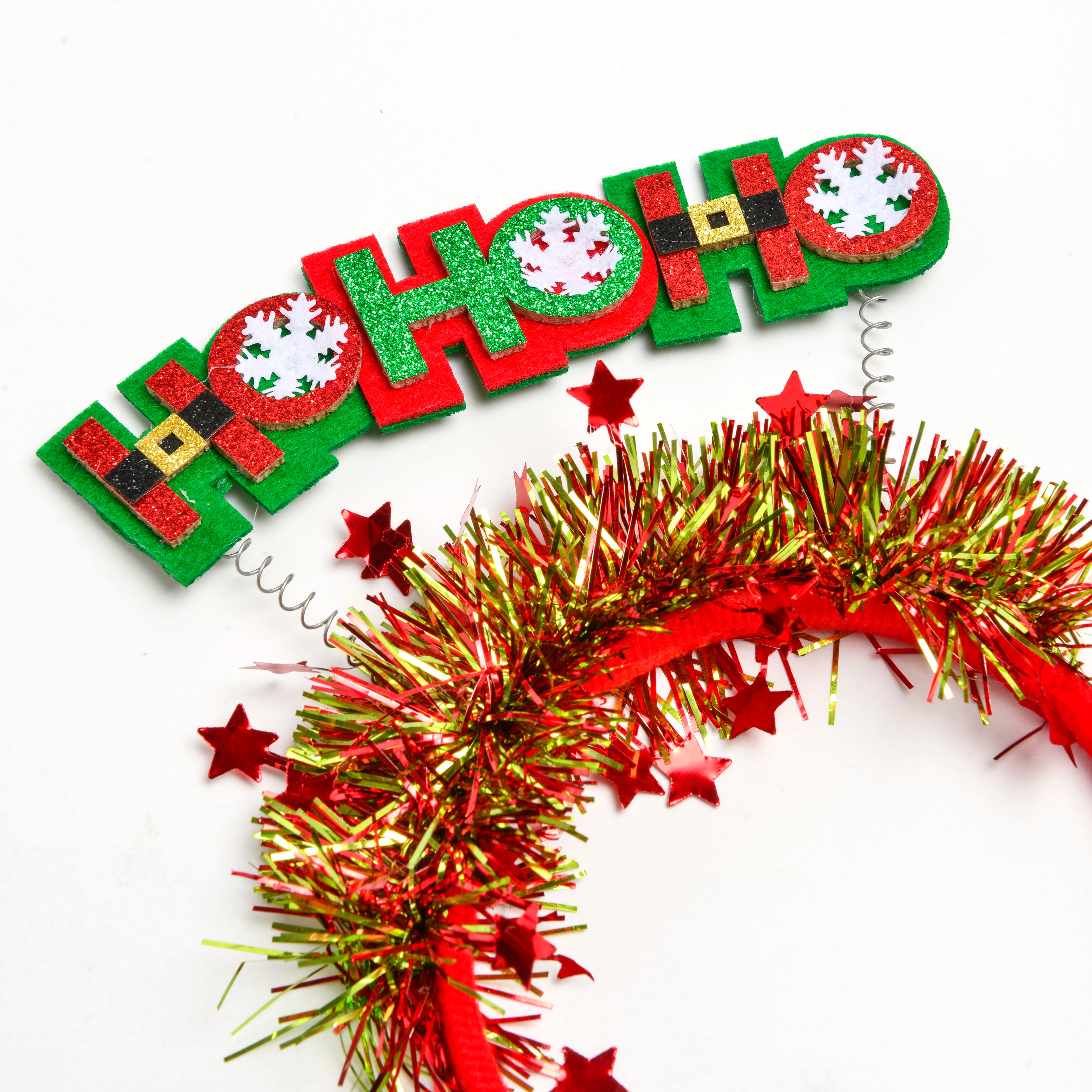 New creative red and green ribbon letter shape lovely children's decorative headband Christmas holiday party hair accessories wholesale details Picture