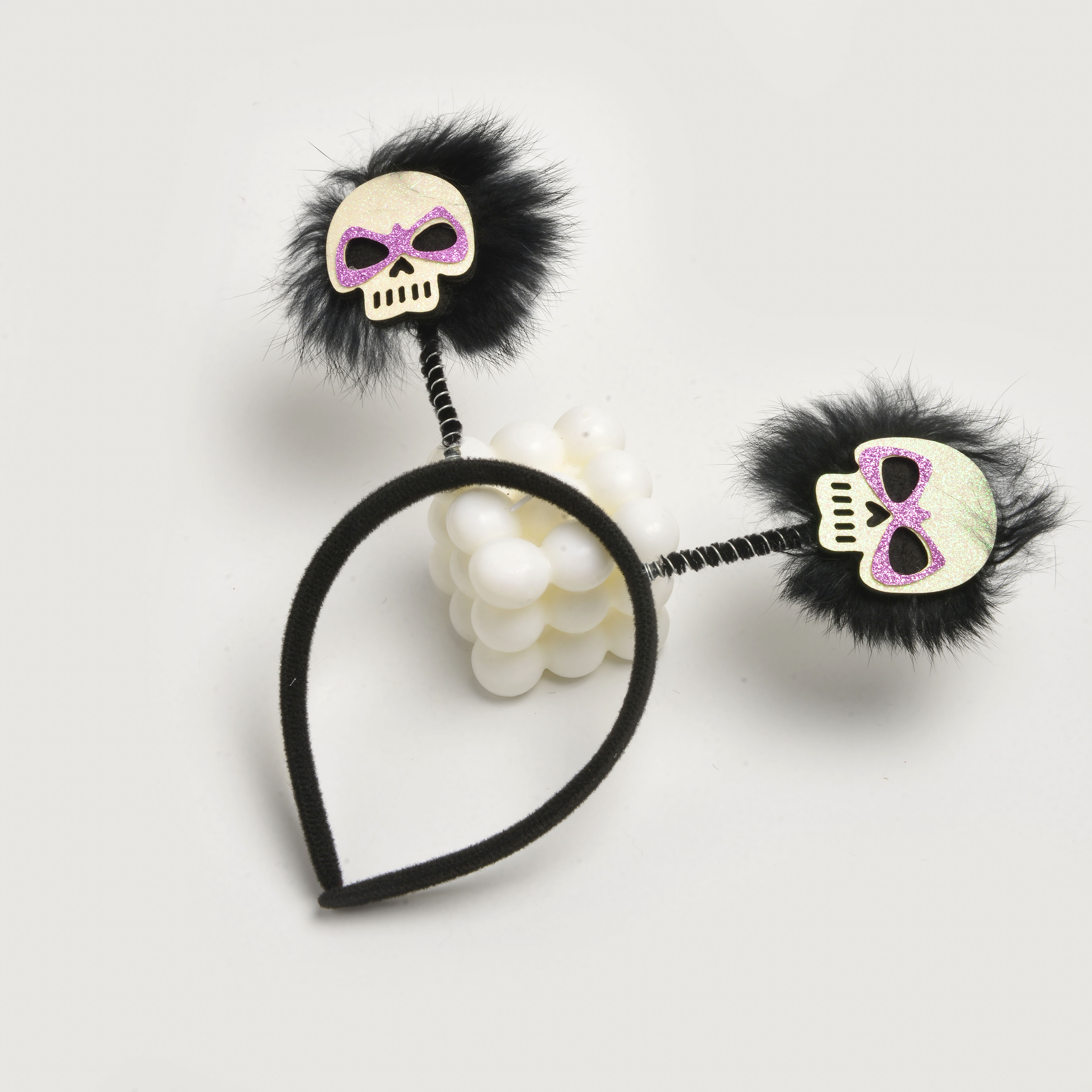 New creative black spring skull shape cute children's decorative headband holiday Halloween party hair accessories wholesale details Picture