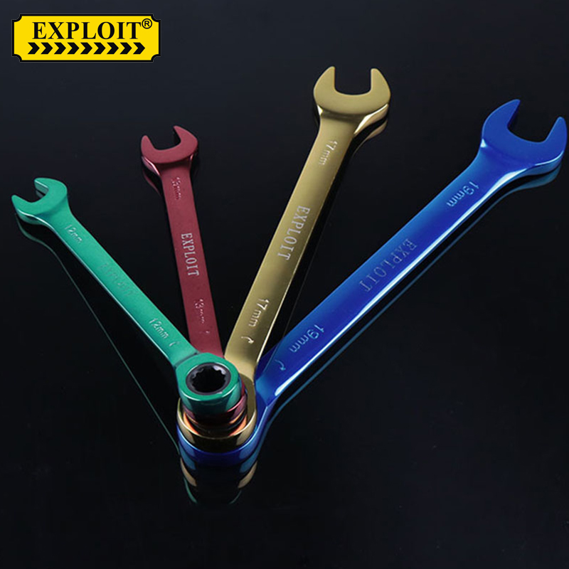  EXPLOIT  固定头彩色棘轮扳手  12mm两用棘轮扳手  020522详情2