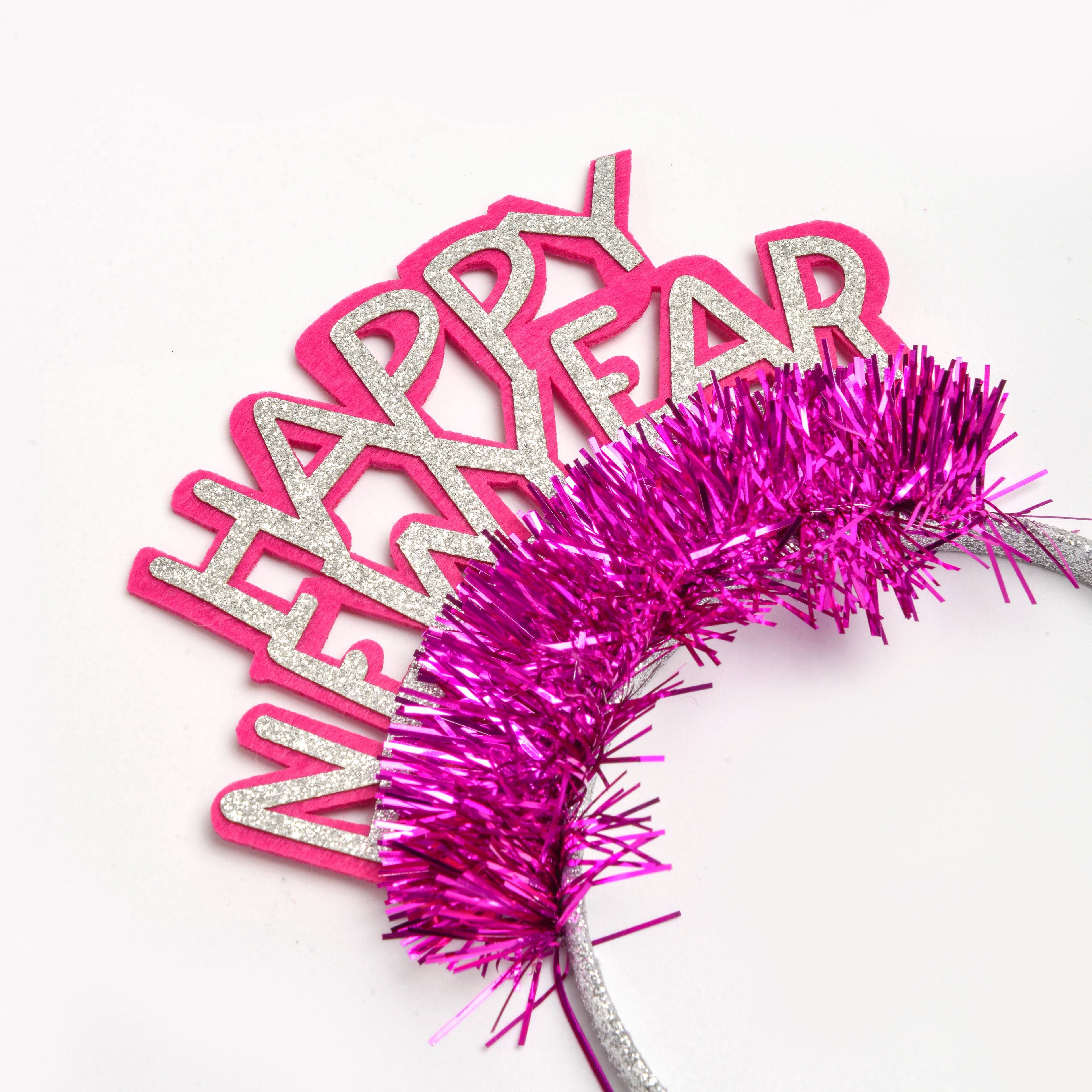 New creative pink and purple happy New Year letter shape lovely children's decorative headband holiday party hair accessories wholesale details Picture