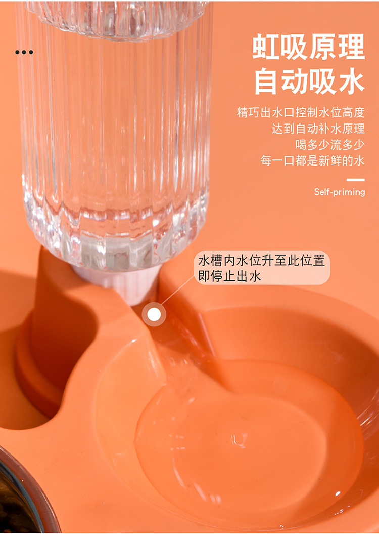 新款宠物双碗猫耳喂食碗自动蓄水饭盆一体碗狗狗猫咪食具宠物用品详情4