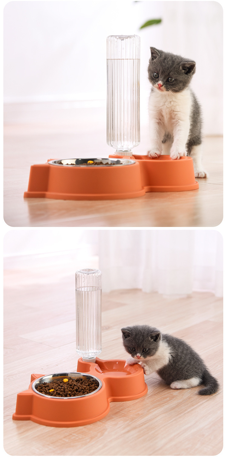 新款宠物双碗猫耳喂食碗自动蓄水饭盆一体碗狗狗猫咪食具宠物用品详情14