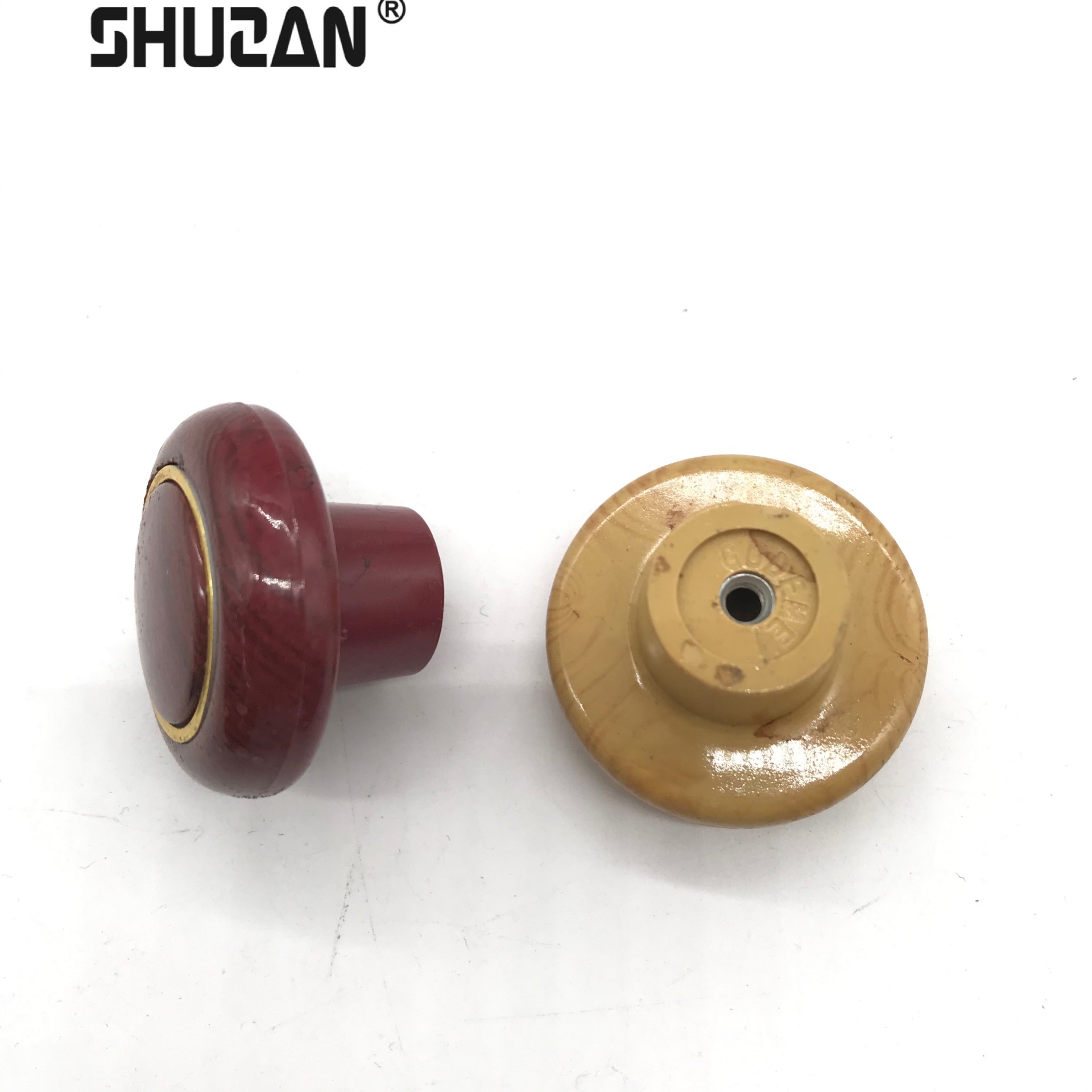 Factory direct wardrobe handle wholesale cabinet single-hole wood mushroom solid wood drawer round solid wood wooden handle