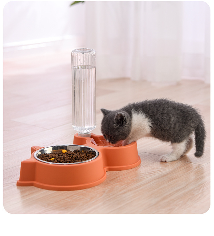 新款宠物双碗猫耳喂食碗自动蓄水饭盆一体碗狗狗猫咪食具宠物用品详情15
