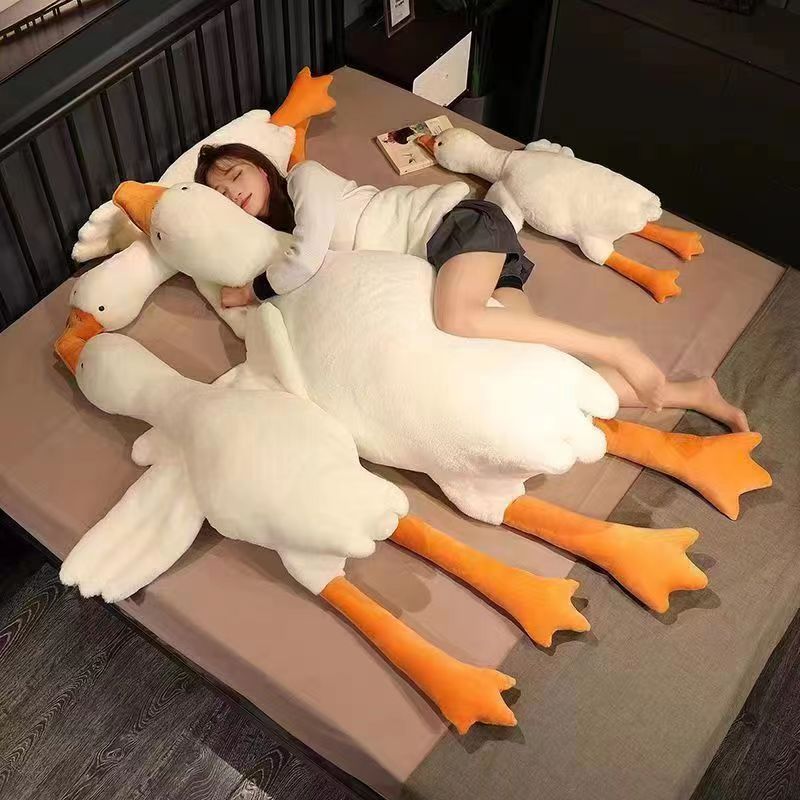 Net Red Cute Big White Goose Doll Pillow Sleeping Doll Plush Toy Doll Happy Sister