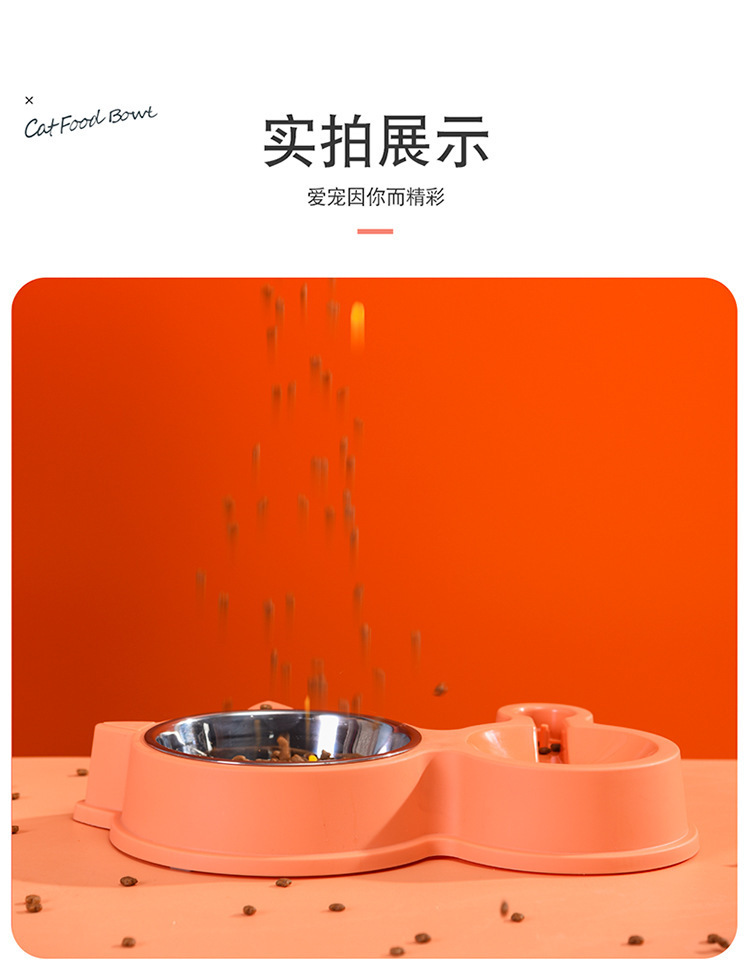 新款宠物双碗猫耳喂食碗自动蓄水饭盆一体碗狗狗猫咪食具宠物用品详情13