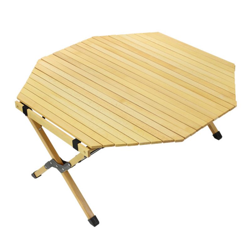 Bing Hang world outdoor camping beech portable folding table solid wood egg roll table camping barbecue table floor table thumbnail