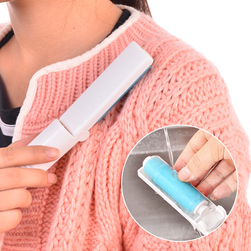 Mini foldable wash hair sticker Portable Clothing Pet hair sticker Carpet sheet cleaning dust brush thumbnail