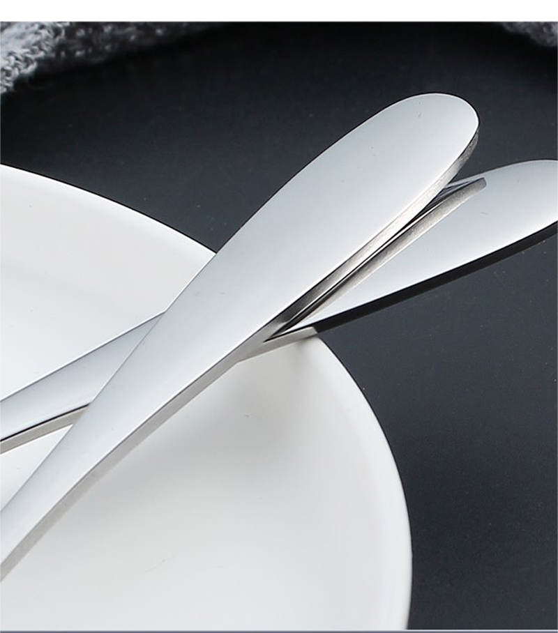 ABR-0151家用勺子不锈钢餐勺平底勺方头勺主餐更圆勺尖勺小汤勺创意汤匙详情8