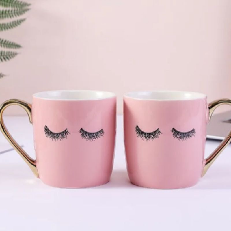 粉色家用可爱咖啡水杯少女心萌大容量简约陶瓷马克杯