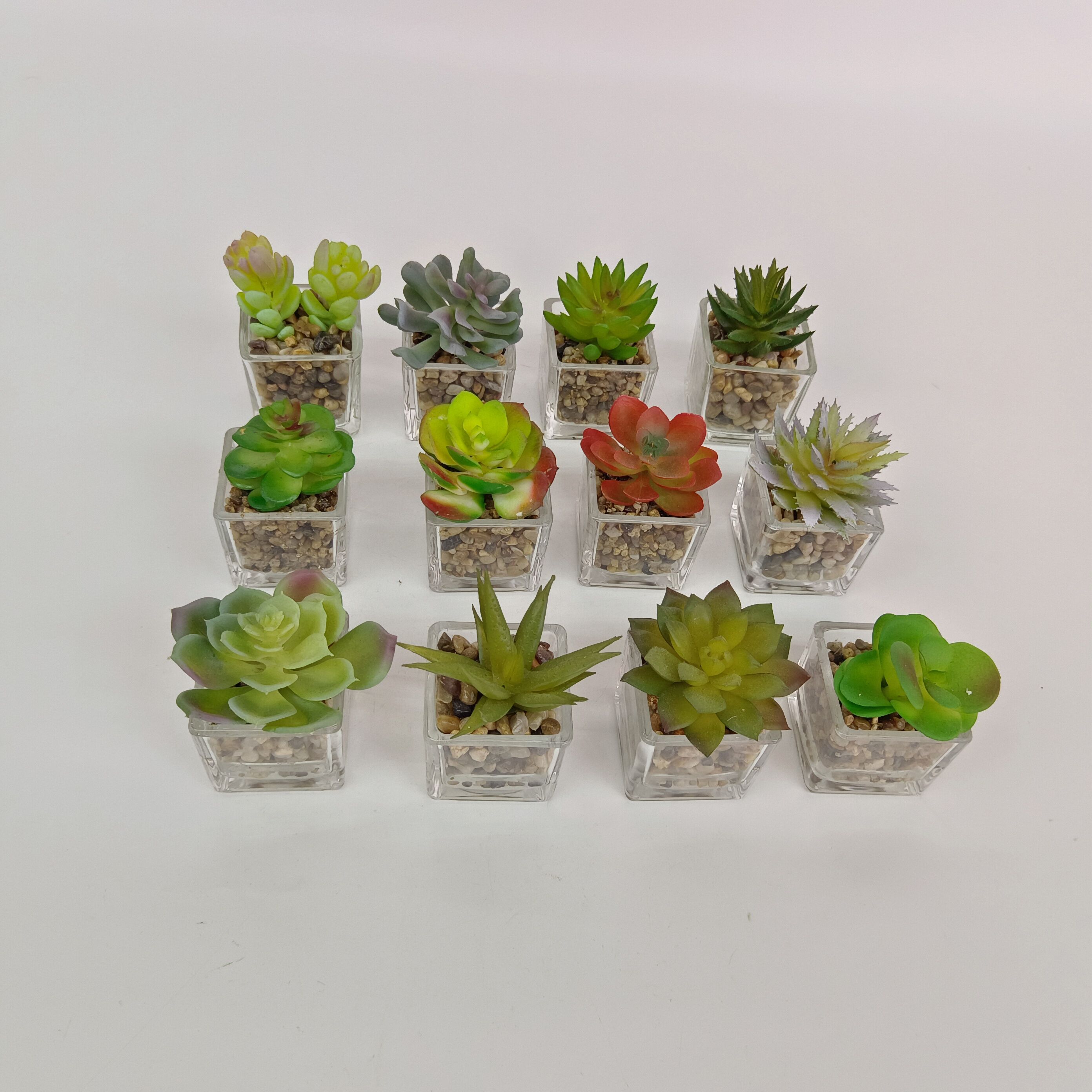 Simulation flower fake flower bonsai glass bottle mixed meat desk bar living room decoration items