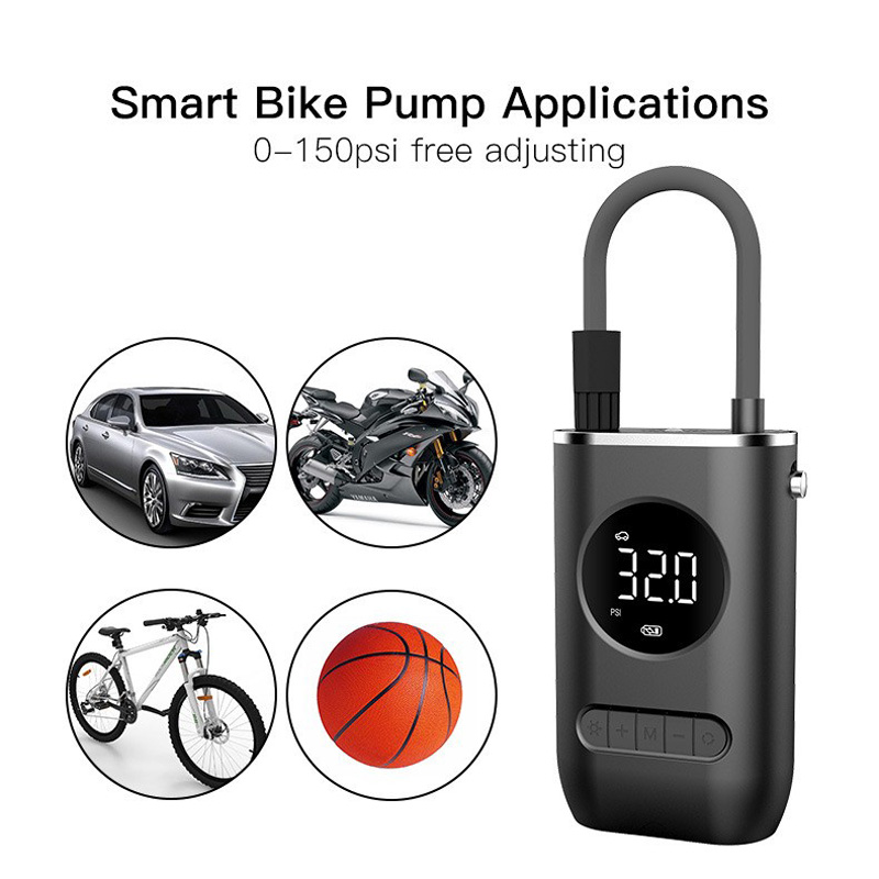 CZK-3668 electric air pump, portable mini self-propelled electric tire pump, air pump, handheld wireless charging digital display car air pump Item Picture