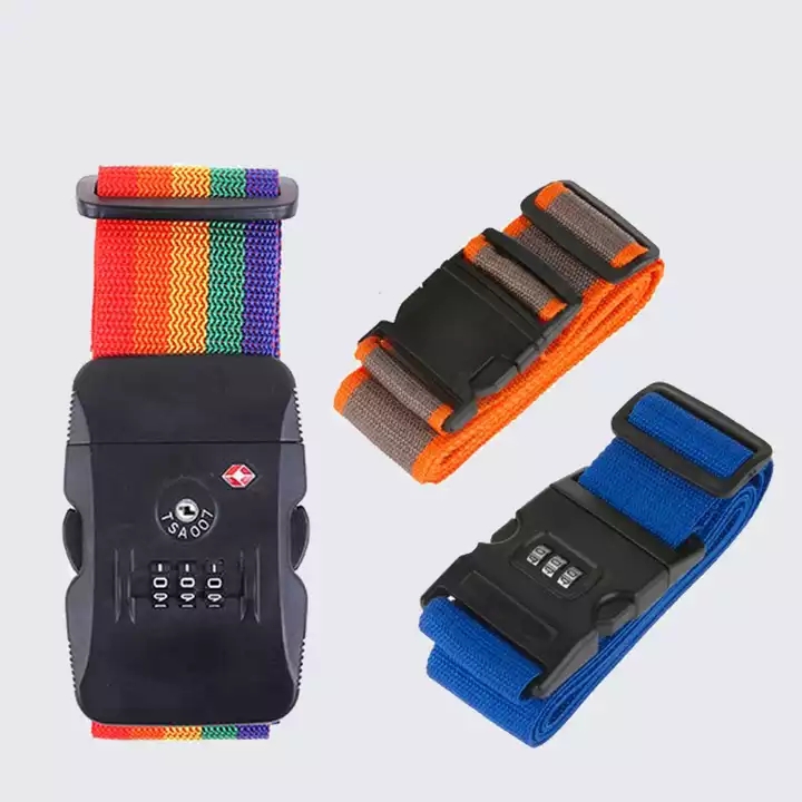 Fashion Wholesale Travel Suitcase Belts Heavy Duty Custom TSA Lock Luggage Belt Travel Luggage Strap thumbnail