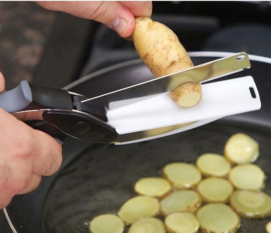 TS Food Scissors Vegetable scissors 2-in-1 Smart kitchen knife Multi-functional kitchen scissors