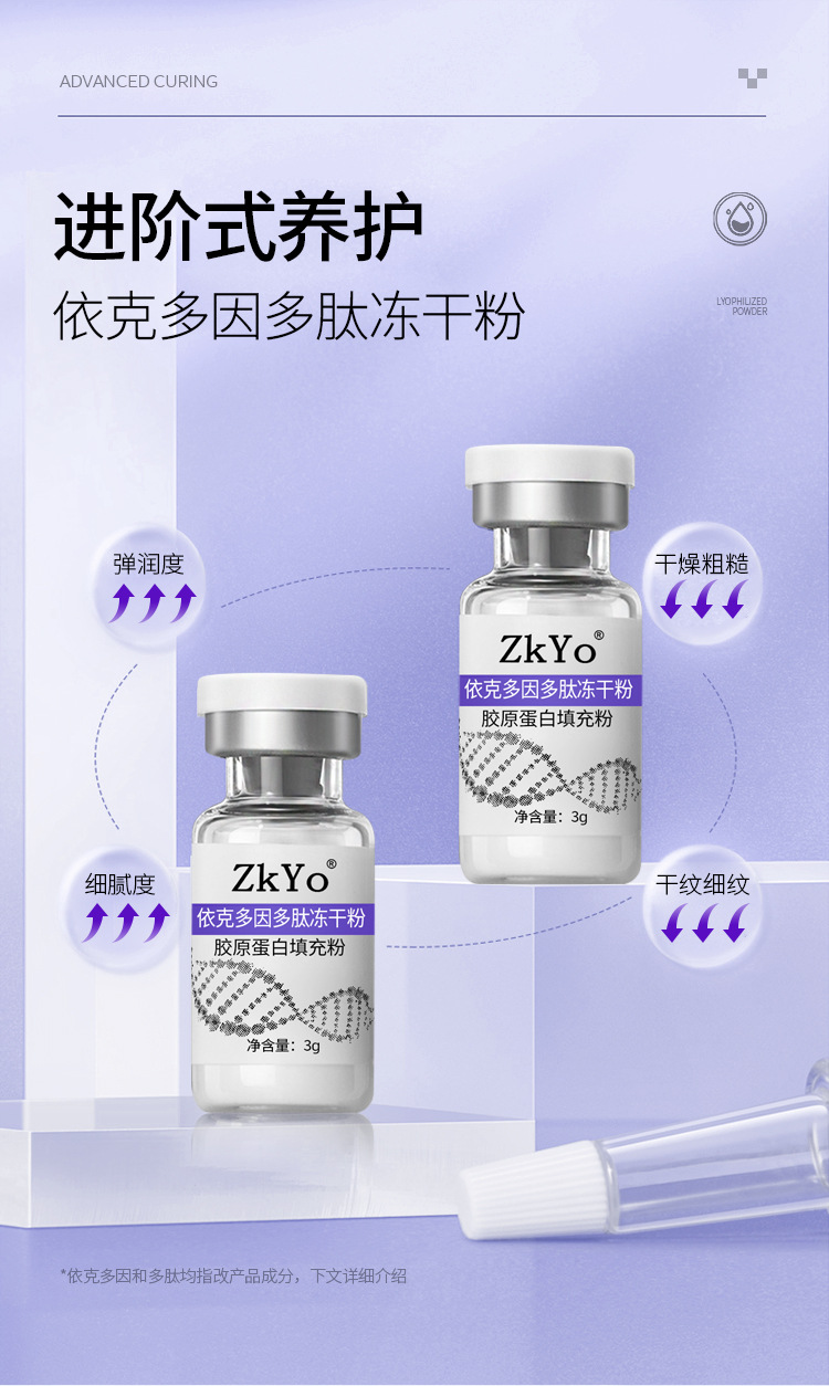 ZKYO依克多因冻干粉填充粉霜面霜胶原蛋白补水保湿化妆品护肤品详情2