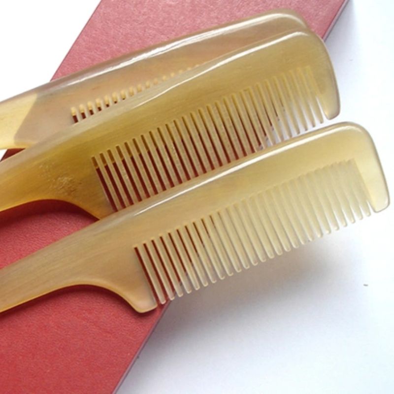 Horn Comb White Horn Pick Comb Yellow Horn Comb Split Seam Tie Braid Fine Teeth Close Teeth Specification drawing
