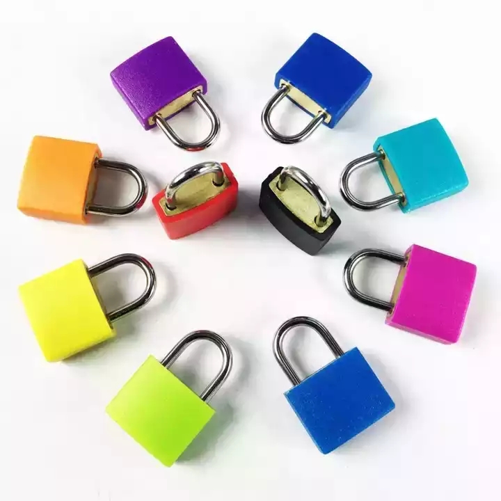 Key Safe Colored Plastic Shell Padlock Student Schoolbag Locks Diary Small Piggy Bank Locks with Master 2 Keys thumbnail