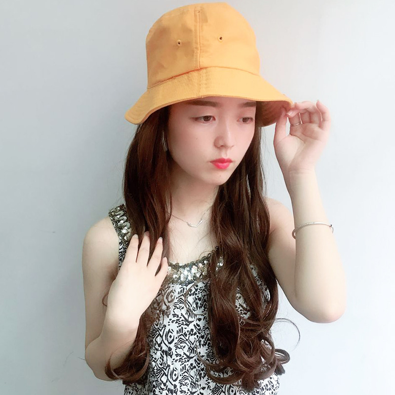 Cross-border special Korean edition hat wig summer outdoor travel shade Fisherman hat wig fashion trend wig women thumbnail