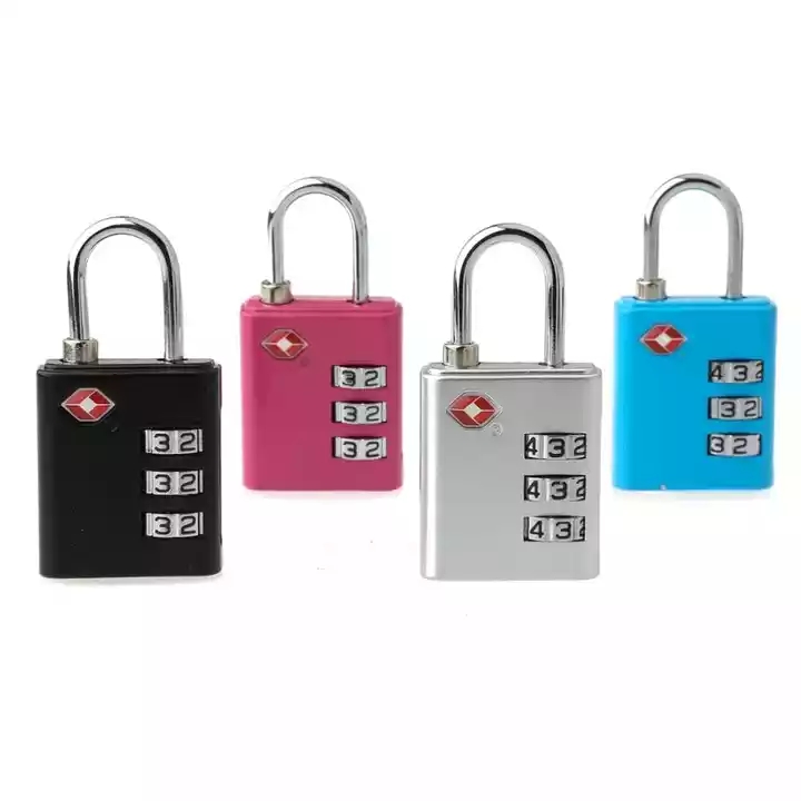 Combination Lock Mini Cable 3 Digital Combination Padlock Colored Approved Luggage Travel TSA Padlock