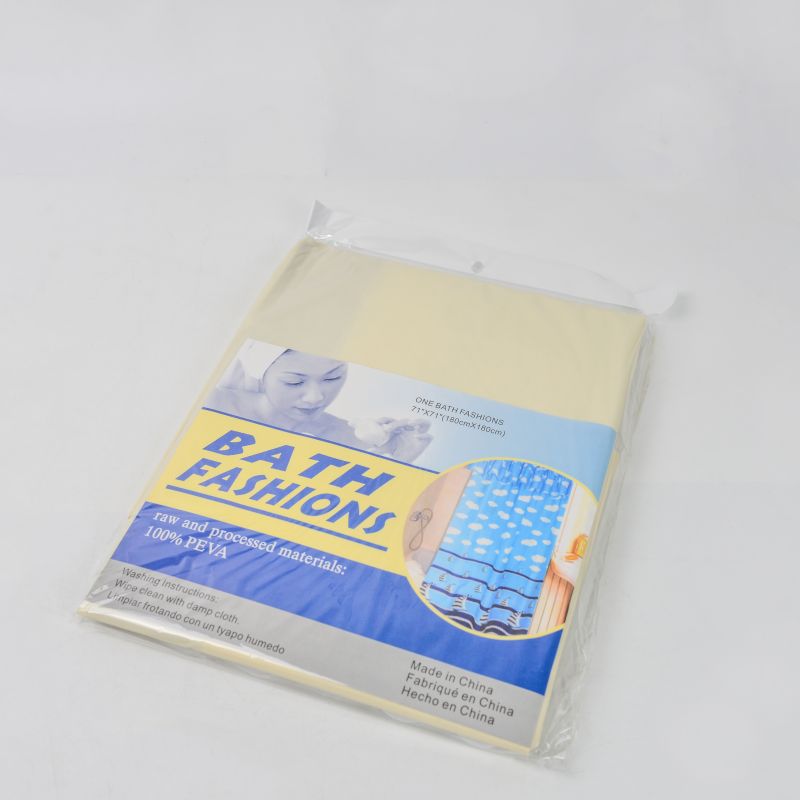 Factory Direct Pe Plastic Plain Color Shower Curtain Waterproof Bathroom Bathroom Partition Curtain Opp Belt