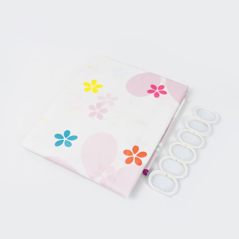 Factory Direct Pe Plastic Shower Curtain Waterproof Bathroom Bathroom Partition Curtain Opp Belt Specification drawing