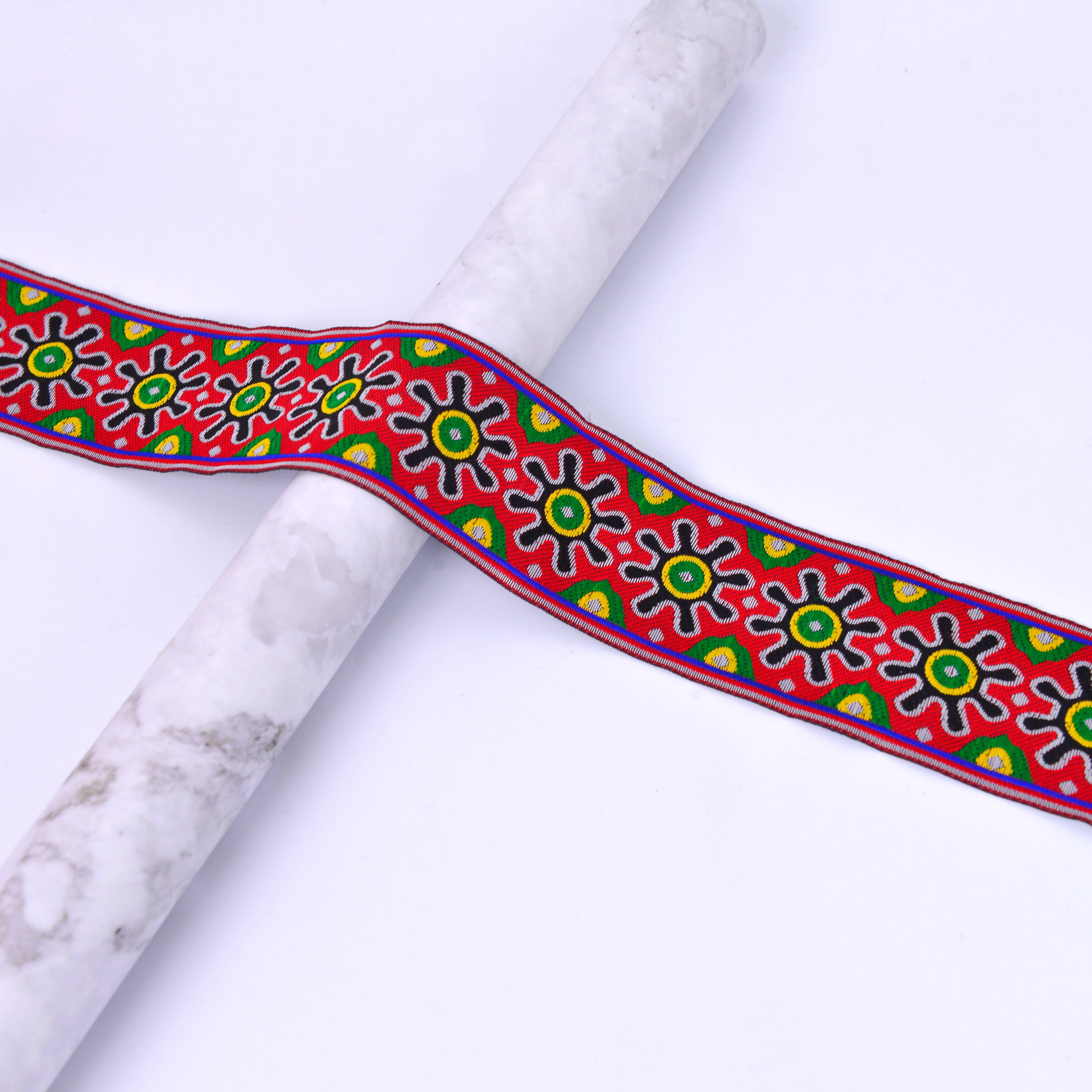 Red # width 5 cm, seven meters a roll #5334# All kinds of computer national lace series embroidery clothing accessories National clothing lace webbing can be customized thumbnail