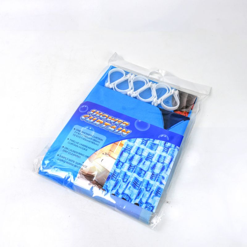 Factory Direct Pe Plastic Printed Shower Curtain Waterproof Bathroom Bathroom Partition Curtain Hoist Hook Opp Bag Application Scenario