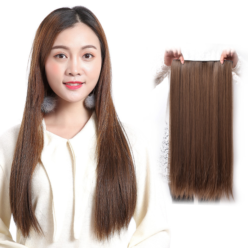 Manufacturers wholesale Korean version of the new six clip long straight hair wig lady smooth long hair temperament fashion hair extensions full figure