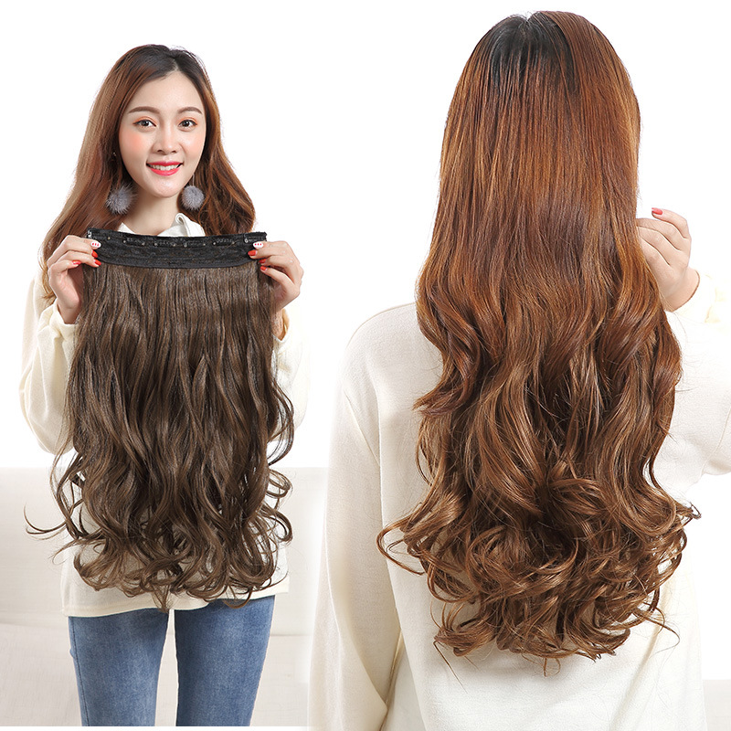 Cross border wholesale wig piece six clips of curly hair modification face lovely long curly hair big bo wave wig manufacturers direct sales Specification drawing