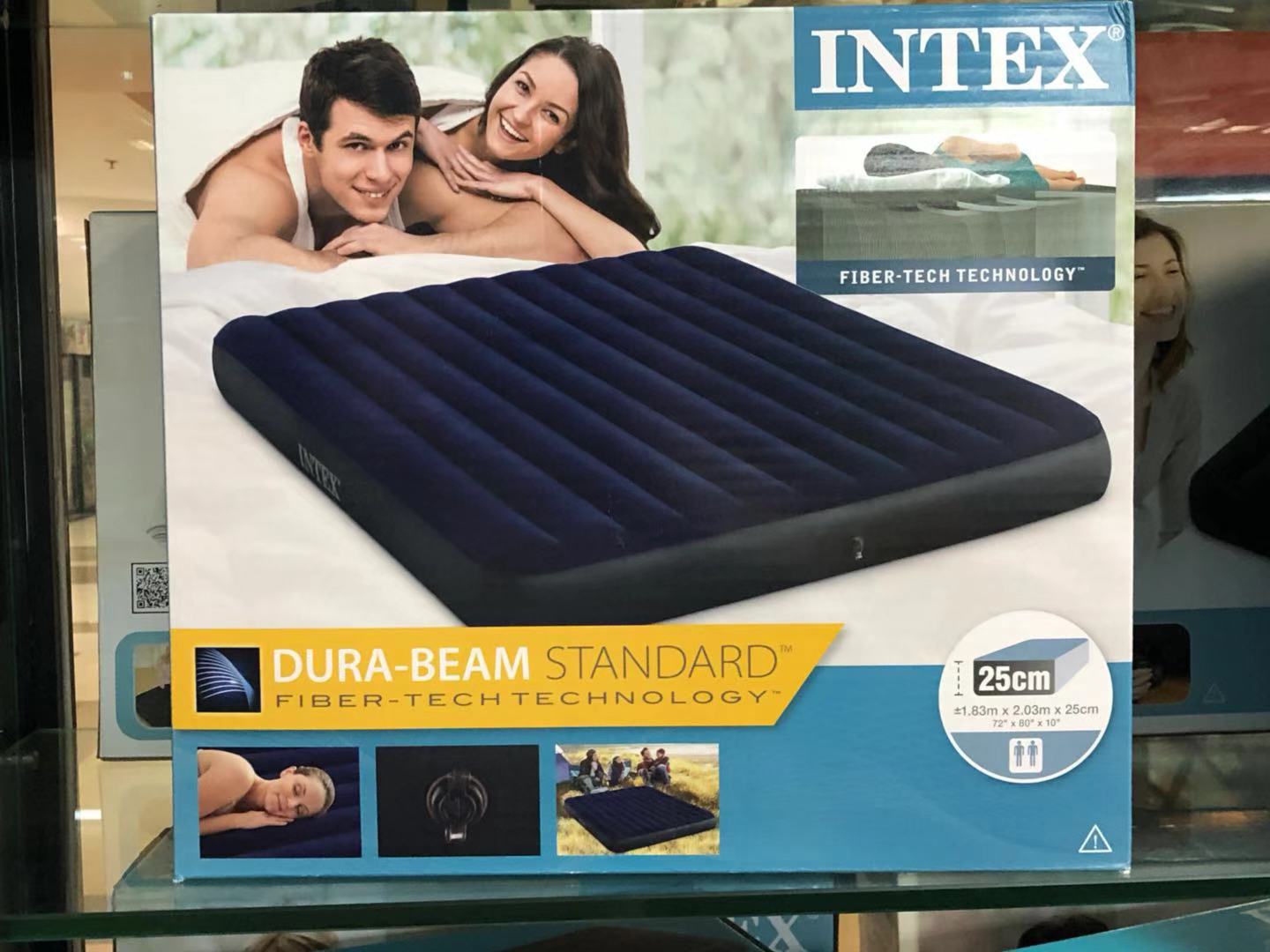 INTEX 64755 深蓝色植毛线拉空气床特大充气床垫详情1
