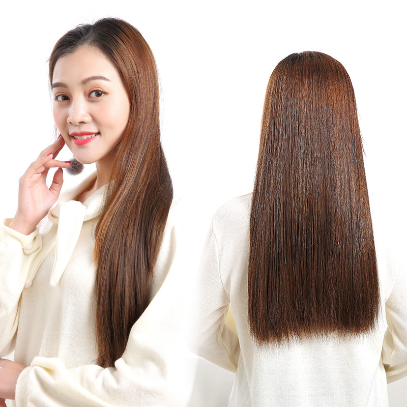 Manufacturers wholesale Korean version of the new six clip long straight hair wig lady smooth long hair temperament fashion hair extensions Specification drawing