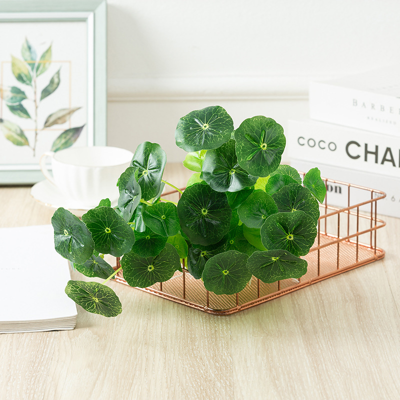 Flower simulation copper money leaf wholesale fish pond small lotus leaf fish tank decoration simulation false flower decoration table placed flowers thumbnail