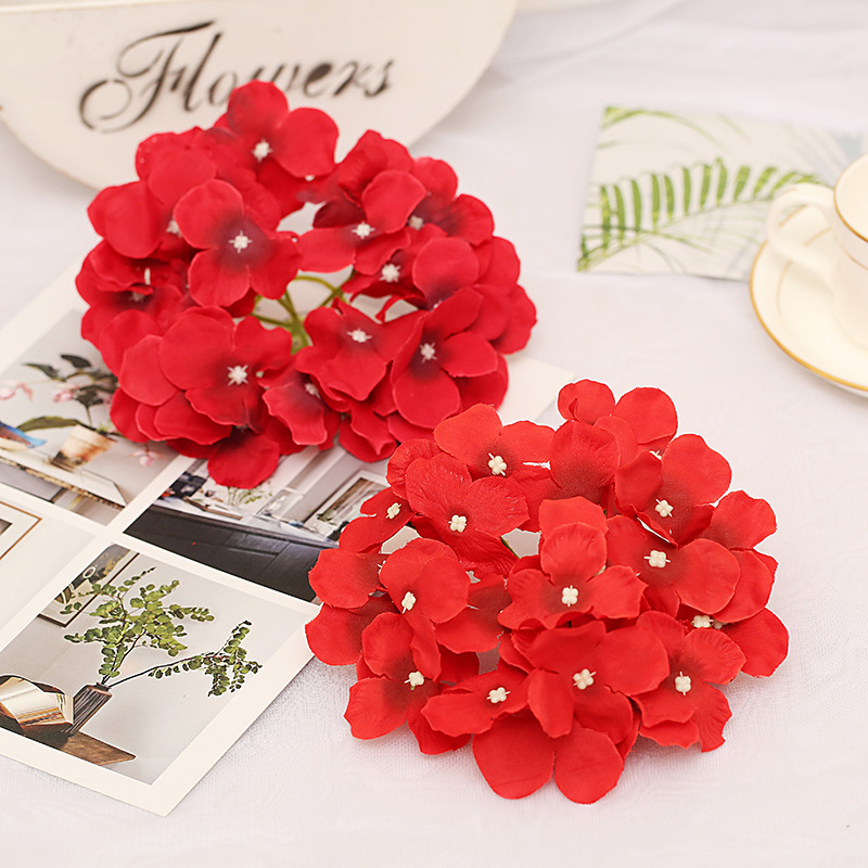 Dove simulation flower hydrangea flower head wedding wedding wall road leading decorative flowers DIY flower head wedding layout flowers thumbnail