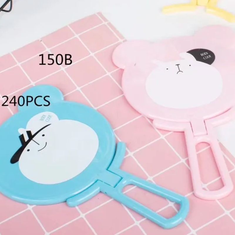 韩式公主手柄化妆镜高清学生宿舍卡通手持单面镜（150B）11详情4