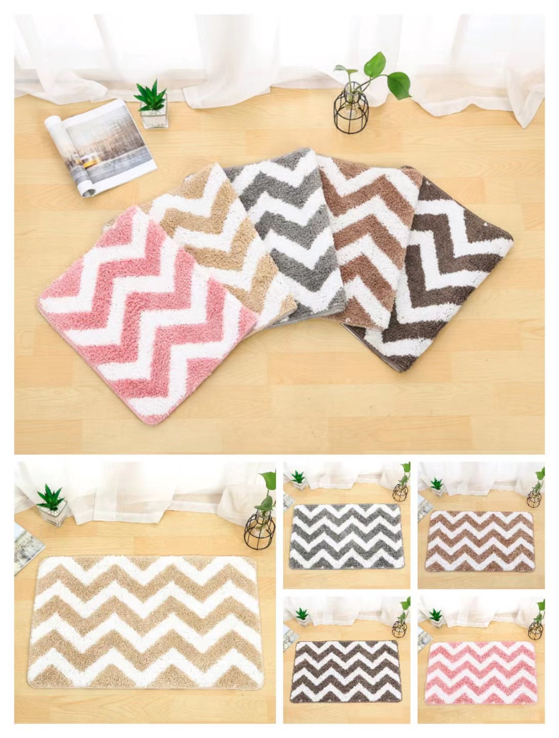Microfiber floor mat absorbent non-slip bathroom mat bedroom mat thumbnail