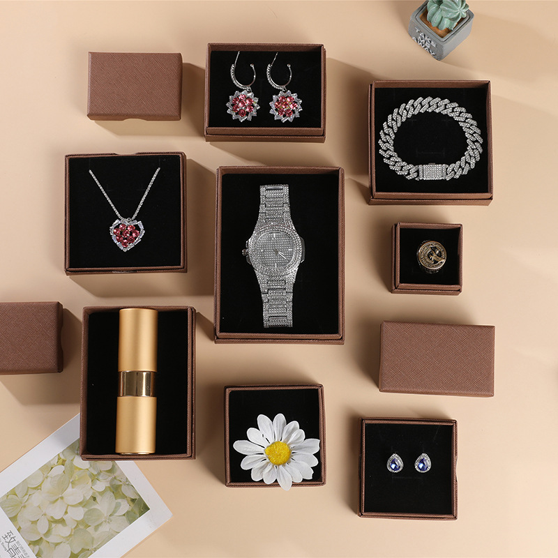 Retro brown ring box, bracelet and jewelry box pic 1