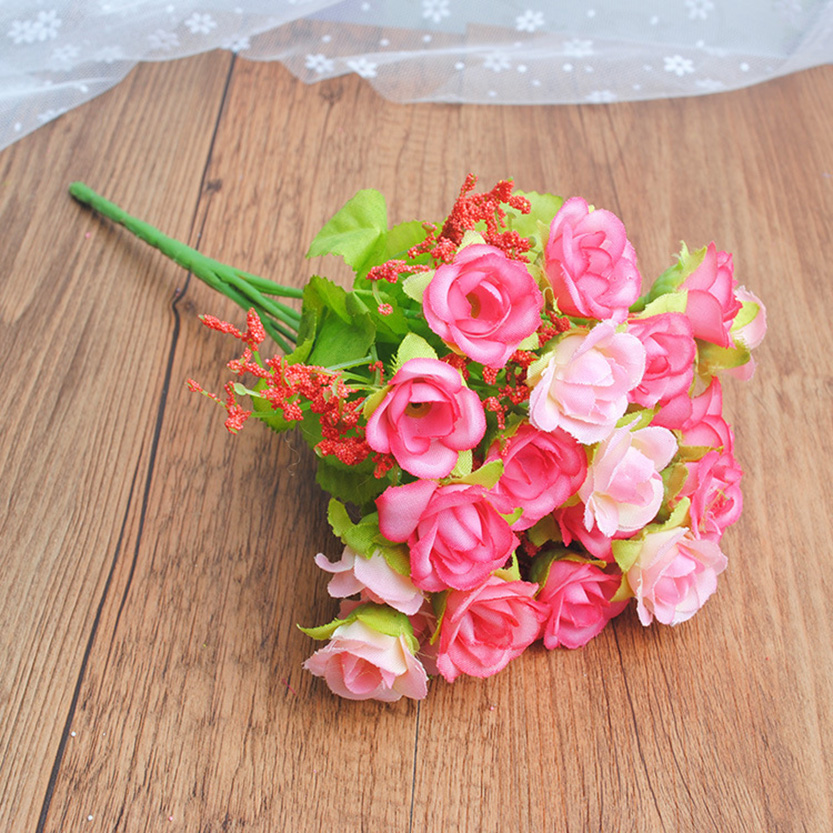 Flower strength business simulation rose rose small mei Lei brick false flower wholesale Taobao home furnishing pieces flower arrangement silk flowers thumbnail