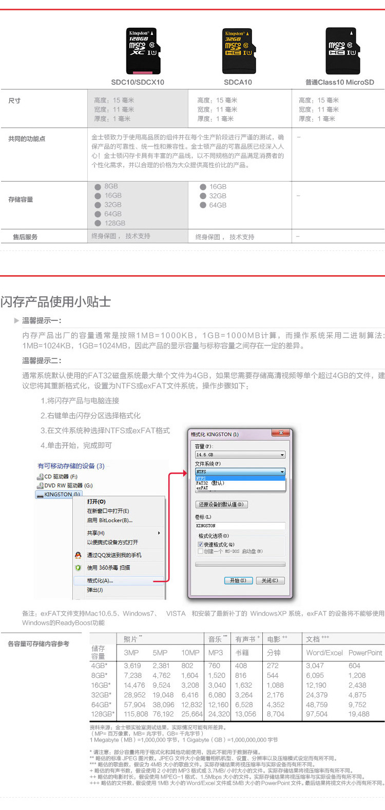 工厂批发 金士顿32G高速TF卡64G 行车记录仪内存卡1 28G手机SD卡 256G存储卡 定制内存卡 监控专用内存卡详情6