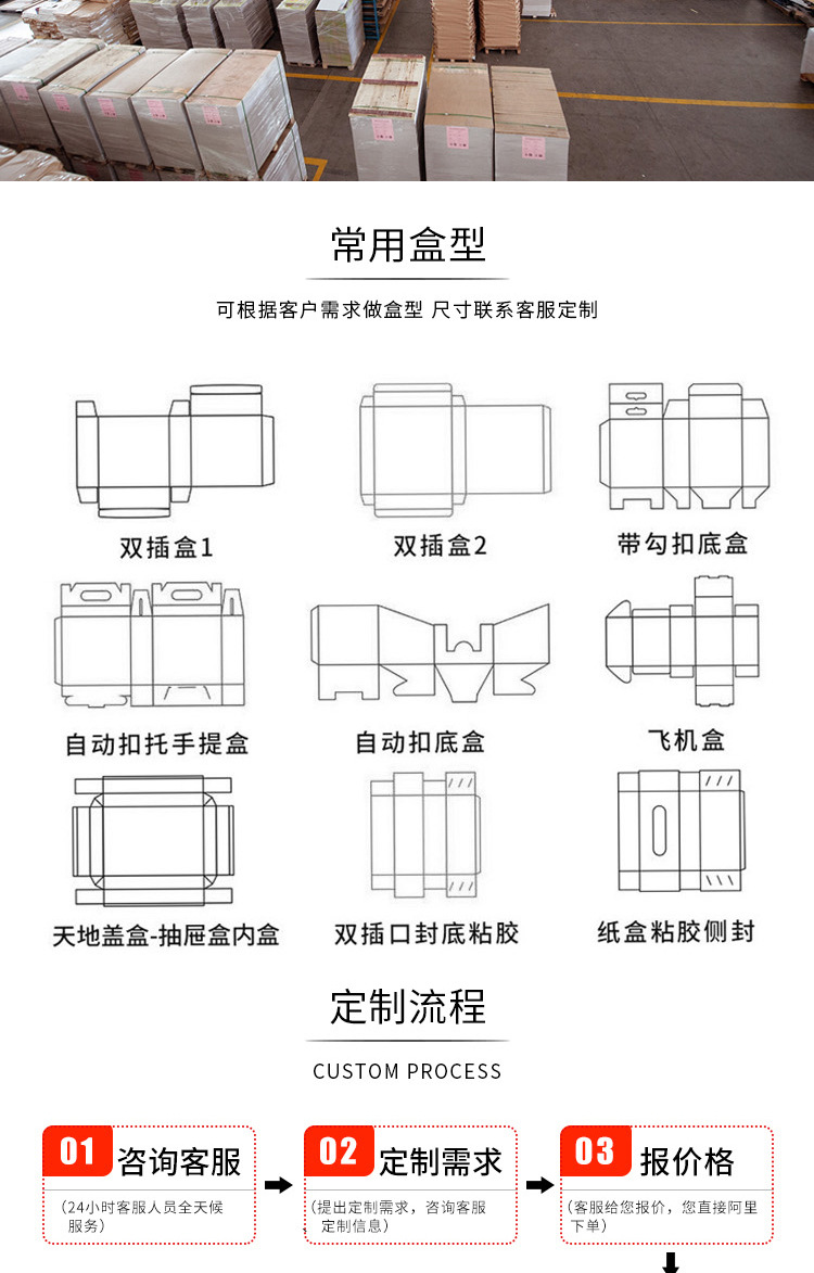 现货白卡纸小白盒印刷化妆品盒白色纸盒详情4