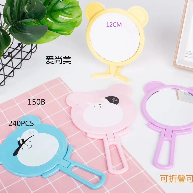 韩式公主手柄化妆镜高清学生宿舍卡通手持单面镜（150B）11详情2
