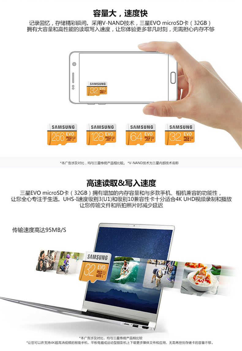 批发三星TF内存卡64g 128行车监控纪录仪无人机手机相机 SD储存卡 监控专用储存卡 手机大容量内存卡 无人机内存卡详情6