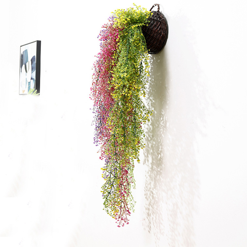 Flower simulation willow wall hanging hotel wall ceiling plant rattan restaurant decorative flower plant wholesale thumbnail